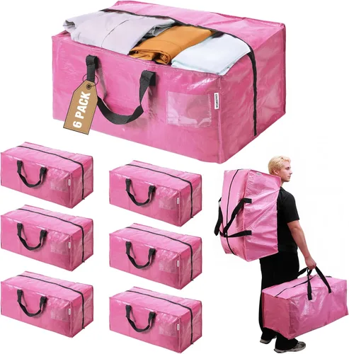 Vista 20 de WORKPRO 1 paquete de bolsas de mudanza extra grandes con cremalleras y asas de transporte, correas de mochila, bolsa de almacenamiento resistente
