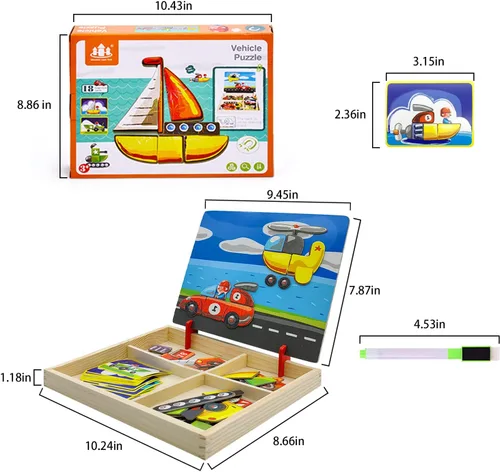 Vista 7 de Tablero magnético de dibujo de 85 piezas, juego de juguetes educativos de aprendizaje preescolar para niños y niñas de 3, 4 y 5 años, rompecabezas