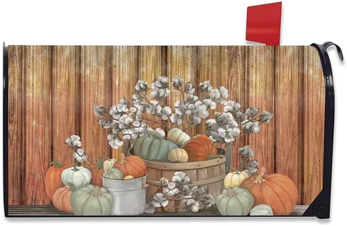 Briarwood Lane Cubierta para buzón de otoño, tamaño estándar, calabazas y sauces, cubierta de buzón de otoño para otoño
