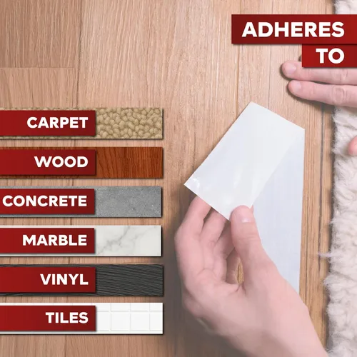 Vista 8 de XFasten Cinta adhesiva de doble cara para alfombras de área, 2 pulgadas x 30 yardas – Cinta antideslizante resistente para alfombras, funciona como