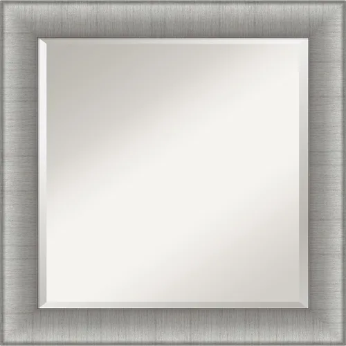 Vista 10 de Amanti Art Espejo de pared plateado de 24 x 20 pulgadas, espejo rectangular de baño de níquel cepillado para decoración de pared de sala de estar