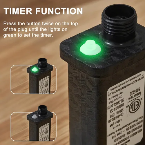 Vista 7 de RPGT Luces para árbol de Navidad, 200 luces LED de 73 pies, cable verde, luces de cadena tipo hada parpadeantes, enchufable, 12 modos para fiesta