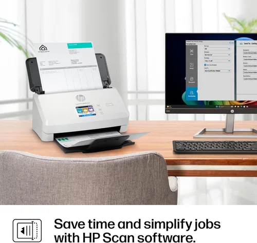 Vista 10 de HP ScanJet Pro N4000 snw1, escáner rápido de 2 caras con alimentador automático de documentos, lo mejor para pequeñas empresas (6FW08A)