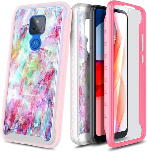 Vista 6 de NZND Funda para Motorola Moto G Play 2021 con protector de pantalla integrado, protección de cuerpo completo a prueba de golpes, resistente a