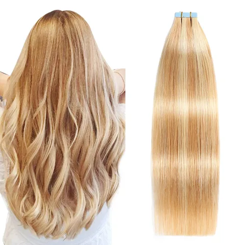 Vista 19 de SUYYA Extensiones de Cabello Humano Rizado Liso con Cinta, Color Negro Natural, Extensiones de Cabello con Cinta, Cabello Humano Rizado Liso, 12