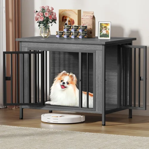 Vista 20 de EasyCom Mueble de jaula para perros para 1 o 2 perros, jaulas resistentes para perros individuales/dobles para perros pequeños, medianos y grandes