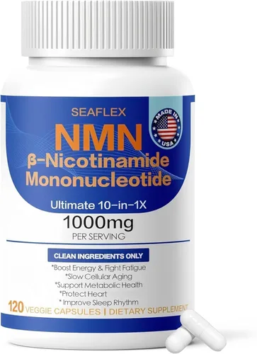 NMN 1000mg Per Serving, | 10-in-1 with Nicotinamide Mononucleotide, Resveratrol, CoQ10, Quercetin & Glutathione | NAD+ Supplement Precursor