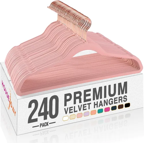 Vista 12 de HOUSE DAY Perchas de terciopelo beige, paquete de 20 perchas de fieltro antideslizantes resistentes para abrigos, perchas delgadas de alta calidad