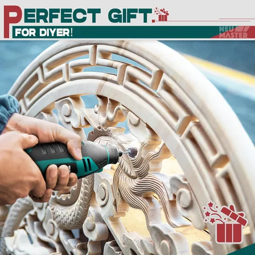 Vista 7 de NEU MASTER Kit de herramientas rotativas de 180 W, herramientas rotativas eléctricas con cable con 160 accesorios y 6 velocidades variables, juego