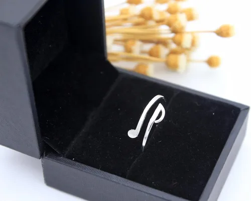 Vista 3 de Anillos abiertos ajustables simples para mujer, chapados en plata, Plata