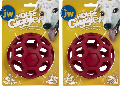 Vista 6 de JW Pet Proten Hol-ee 42204 - Rompecabezas masticable para perros, pequeño, pelota de tenis verde lima con varios colores (verde, rojo, azul)