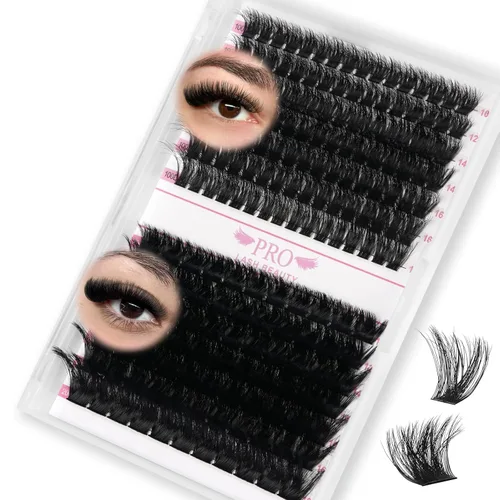 PRO LASHBEAUTY Pestañas Individuales Estilo 3D 10-18mix Pestañas en Racimo 100D 200D Rizo D Pestañas Wispy Pestañas DIY en Casa