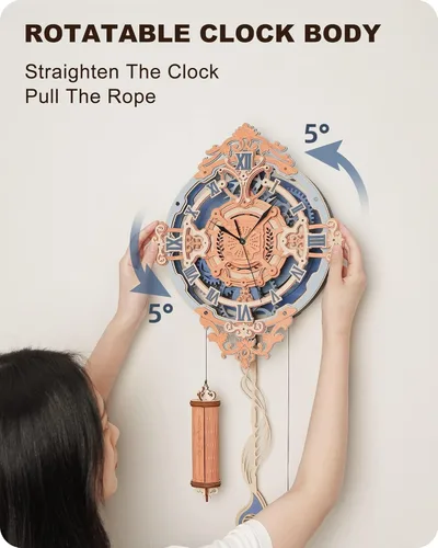 Vista 4 de ROKR Rompecabezas 3D de madera para adultos - Kits de reloj de cuarzo de pared DIY - Kits de modelo de madera para construir para adolescentes