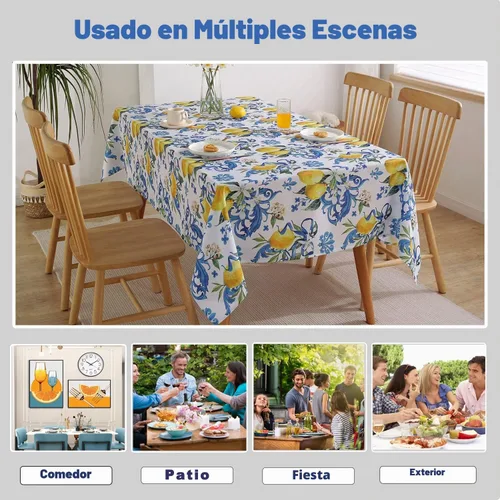 Vista 7 de SASTYBALE - Mantel rectangular de 52 x 70 pulgadas, color limón de verano