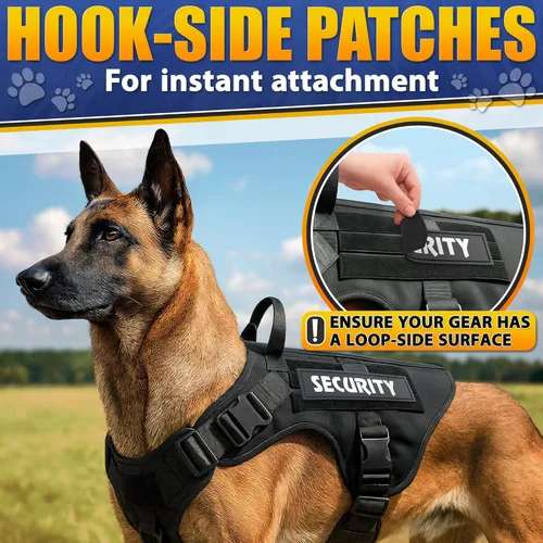 Vista 5 de 6 parches para perros de servicio de gran tamaño, 6.2 x 1.9 pulgadas, fluorescentes, parches de no mascotas, juego de parches para perros