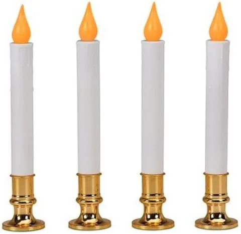 Sylvania NOMA/INLITEN-IMPORT V24329 - Paquete de 4 velas LED parpadeantes de 9 pulgadas, color naranja