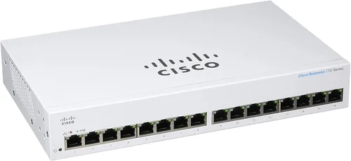 Vista 2 de Cisco Business CBS110-16T - Switch no administrado GE de 16 puertos Protección limitada de por vida (CBS110-16T-NA) y servidor Pyle de 19
