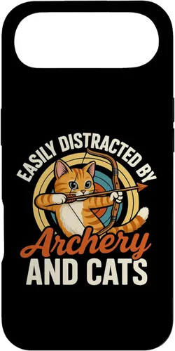 Vista 27 de Funny Cat Parent Gift Easily Distracted by Archery and Cats Case for iPhone 16