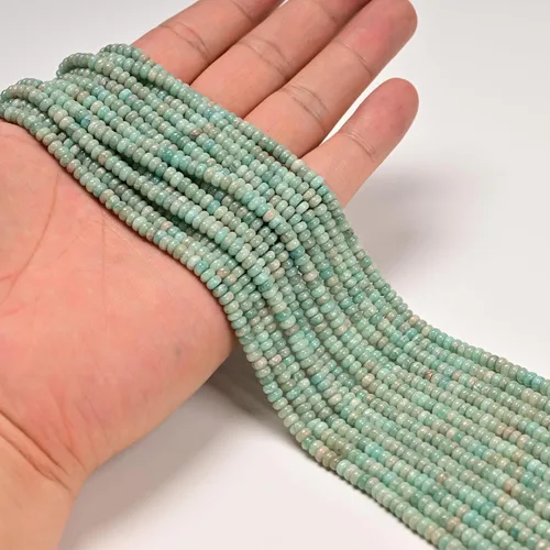 Vista 2 de CAI YI MING, cuentas 2x4mm naturales en forma de rondelle – Espaciadores de gemas sueltas para hacer joyas DIY (Yaxaita)