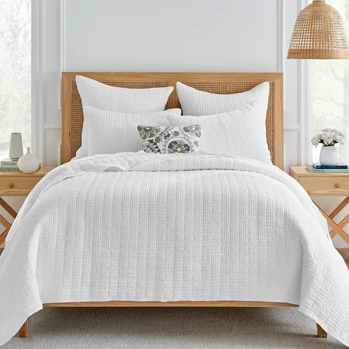 Vista 13 de Levtex Home Mills Waffle - Juego de colcha individual (84 x 104 pulgadas) con 1 funda de almohada (26 x 20 pulgadas), Adobe, juego de colcha 100%