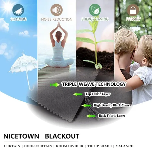 Vista 119 de NICETOWN - Divisor de habitación, cortina opaca divisora de habitación con función de aislamiento térmico, panel para puerta corredera o patio