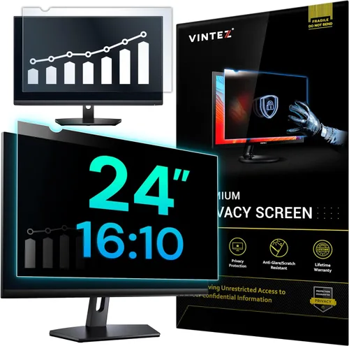 Vista 20 de VINTEZ Pantalla de privacidad de 14 pulgadas 16:9 para monitor de computadora y laptop, película protectora antirreflejos, filtro de luz azul