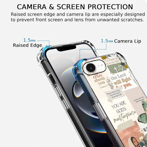 Vista 55 de Cubierta de Teléfono con Versículos de la Biblia y Citas Cristianas de Jesús en Collage, Funda Protectora Suave de TPU de Moda para iPhone 16 Pro, #1