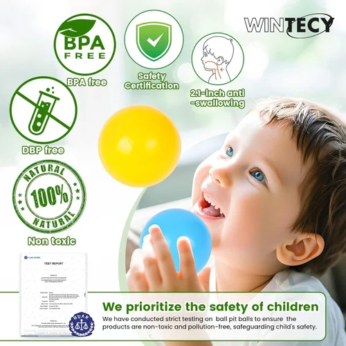 Vista 2 de Paquete de 50 bolas de bolas, 2.2 pulgadas/2.2 in, sin BPA, bolas de plástico a prueba de aplastamiento, sin ftalatos, juguetes para niños y niñas