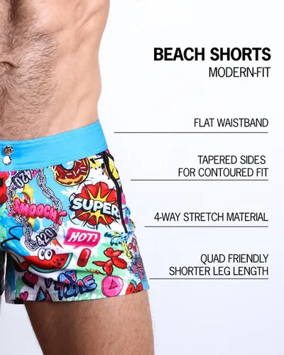 Vista 35 de Bang Men's Swimwear - Beach Shorts - Stretchy Quick-Dry All-Use Premium Swimsuit Trunk Square Cut