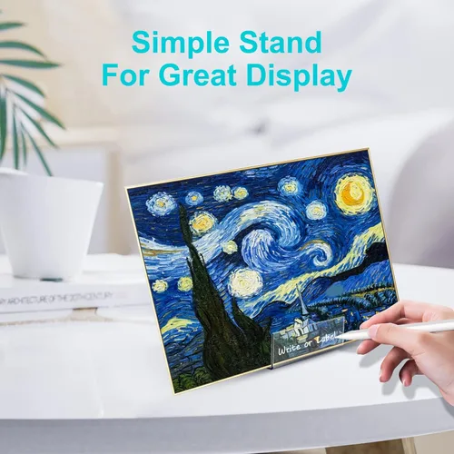 Vista 7 de Boloyo Soporte de Libro de Acrílico con Ala, 4 piezas, soporte de caballete de acrílico transparente de 4 pulgadas, soporte de exhibición