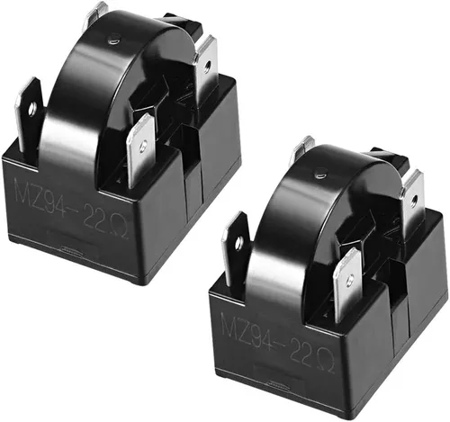 Vista 7 de uxcell 2 unids 4.7 Ohm 4 Pin Refrigerador Start Relay para Compresor Negro