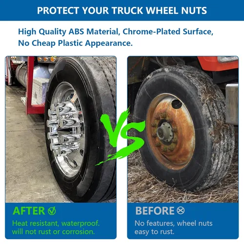 Vista 2 de 20 Pack de cubiertas de tuerca, 33mm por 3-1/2" Rosca en tapa de tuerca cilíndrica de tapa plana ABS cromado plástico antióxido, cubiertas de tuerca