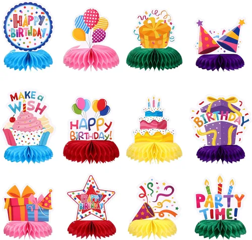 Vista 8 de 12 piezas de centros de mesa de panal de abeja para decoraciones de fiesta de los años 70, decoraciones de fiesta temática disco, centros de mesa