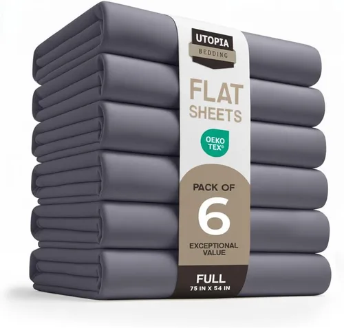 Vista 19 de Utopia Bedding Sábana encimera – 1 paquete (individual, beige) – Tela de microfibra suave cepillada – Sábana superior resistente al encogimiento y a