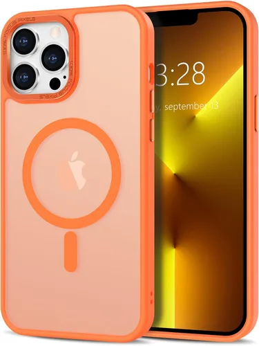 Vista 21 de Anuck - Funda magnética para iPhone 11 compatible con MagSafe, carcasa trasera mate translúcida dura, borde de TPU, delgada, resistente a impactos