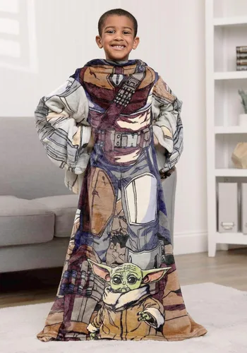Vista 3 de Northwest Star Wars - The Mandalorian Silk Touch - Manta cómoda para jóvenes con mangas, 48 x 71 pulgadas, cómodo Mandalorian