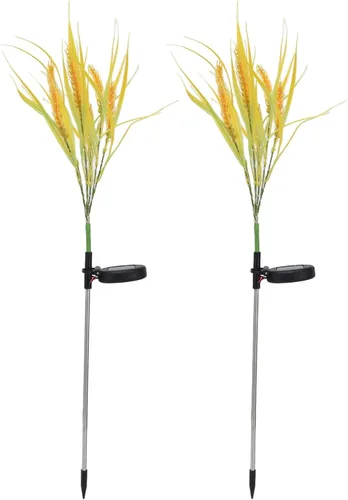 Vista 2 de Solar Wheat Ear, LED Outdoor Patio Decoration, IP44 Warm White, 2pcs Set - Automatic Charging, Romantic Ambiance, Suitable for Lawn and Pathway