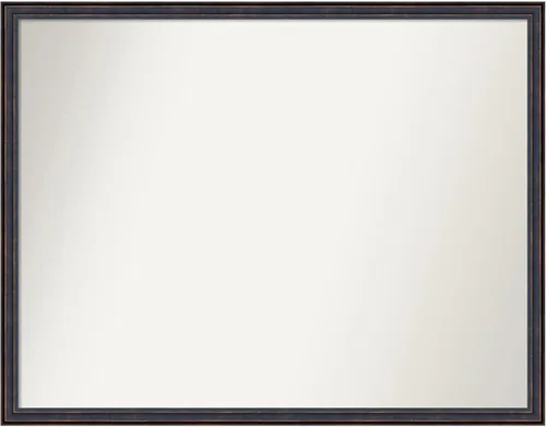 Vista 129 de Amanti Art Espejo de baño de bronce para sobre el fregadero, 25 x 26 pulgadas, espejo rectangular de bronce oscuro, marco de madera tradicional