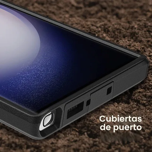Vista 5 de OtterBox Galaxy S23 Ultra (solamente) - Funda de la serie Commuter - Negro, delgado y resistente, apto para bolsillo, con paño de limpieza, embalaje