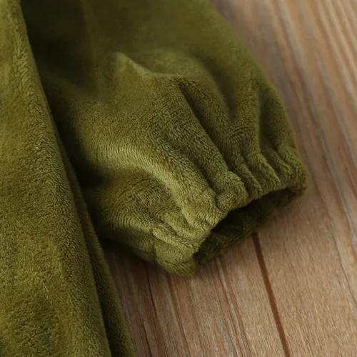 Vista 7 de Lindo disfraz de aguacate de halloween unisex para bebés y niños pequeños, disfraces de terciopelo