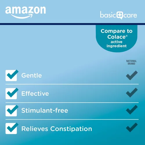 Vista 2 de Yaxa Basic Care Suavizante de heces con laxante Docusato sódico 100 mg, cápsulas de gel, para el alivio del estreñimiento, 100