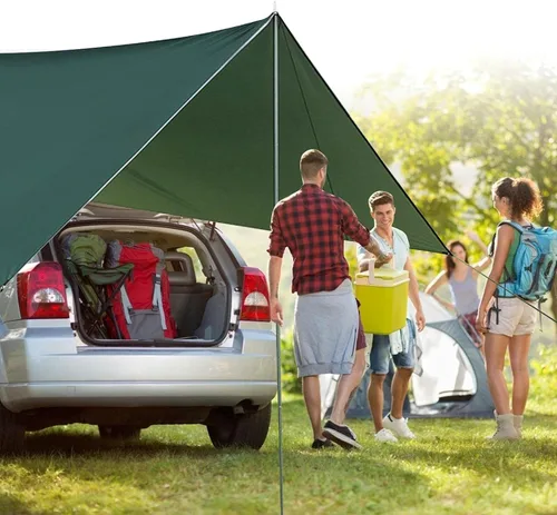 Vista 5 de Naysku Toldo lateral para automóvil, portátil, impermeable, refugio solar para automóvil, resistente al viento, a prueba de lluvia, toldo para auto