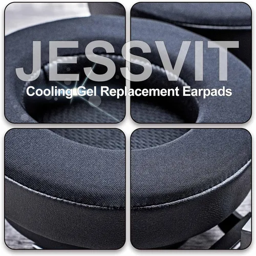 Vista 6 de Almohadillas de gel refrescante Virtuoso XT de forma ovalada para auriculares Virtuoso RGB inalámbricos, SE y XT, espuma viscoelástica más suave