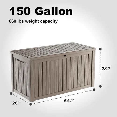 Vista 82 de DRATO Cajas de terraza, caja de almacenamiento al aire libre de 30 galones para cojín de patio, herramientas de jardín, impermeable y resistente a