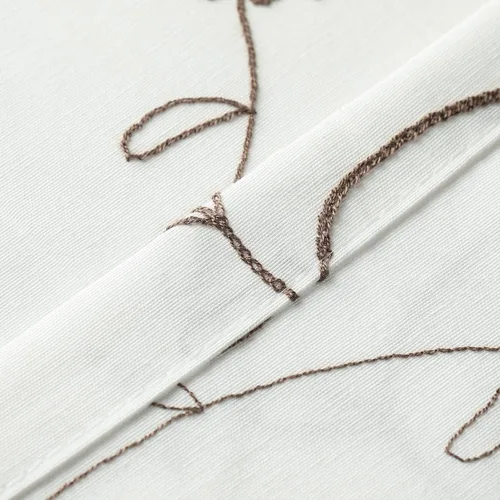 Vista 6 de VOGOL Cenefas de cortina bordadas con estampado floral azul, estilo campestre, con bolsillo para barra, para dormitorio, cortinas cómodas y suaves