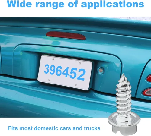Vista 6 de Ziciner Kit de tornillos para placa de matrícula a prueba de óxido, kit de tornillos de acero inoxidable antirrobo para automóvil, pernos de montaje