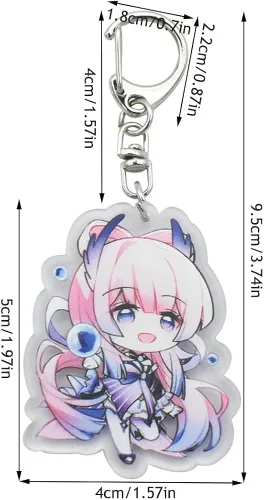 Vista 2 de XHWUDI Genshin Impact keychain Set - Acrylic Keychain 30 Pack Genshin Anime Keychains with Key ring for men and Women