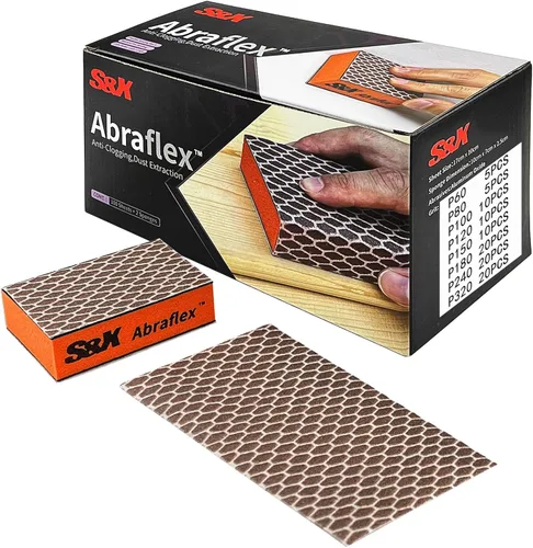 Vista 8 de S&X Juego de 6 esponjas de lija intercambiables con gancho y bucle, 6 granos surtidos, húmedo y seco, antiobstrucción, duradero (6)