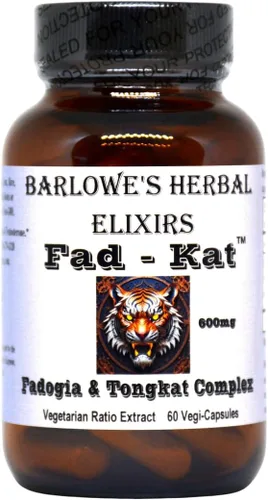 Fad-Kat Fadogia Agrestis y Tongkat Ali | 600 mg por cápsula | Apoyo para el rendimiento atlético | 60 cápsulas vegetales | Sin estearatos