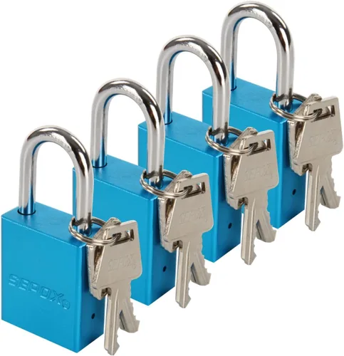 Vista 10 de SEPOX® Trinity - Candado de aluminio sólido resistente al agua, resistente al agua, paquete de 3 cerraduras RGB con cilindro de latón de grillete